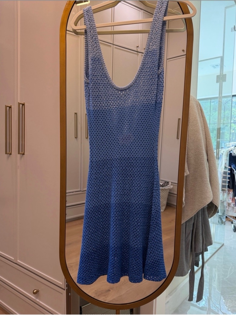 SOLID & STRIPED Periwinkle Blue Crochet Scoop-Neck Dress